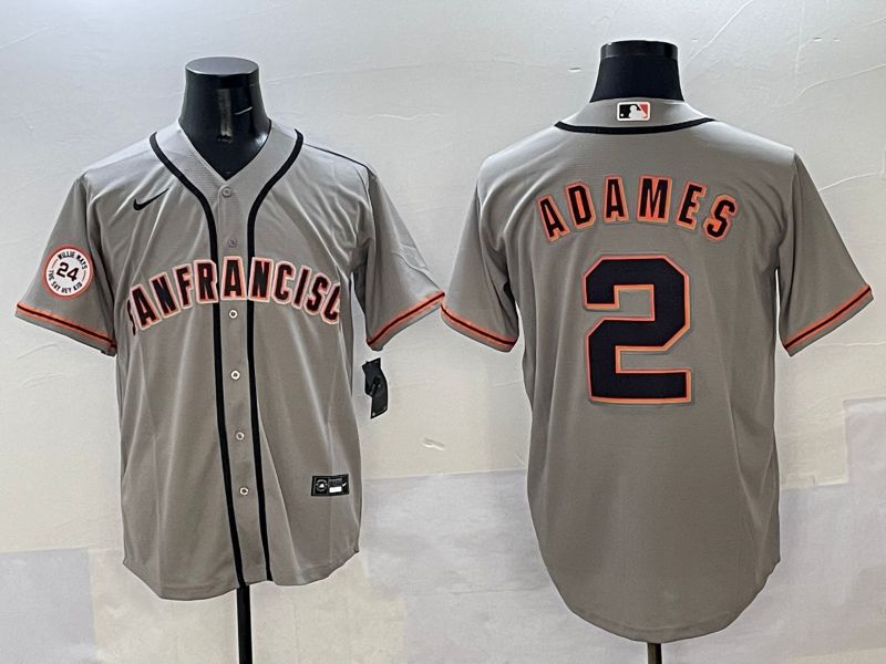 Men San Francisco Giants #2 Adames Grey Game Nike 2025 MLB Jersey style 36->san francisco giants->MLB Jersey